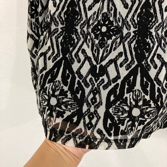 INC International Concepts 1X Black White Artsy Mesh Stretch Embellished Blouse - Picture 9 of 11